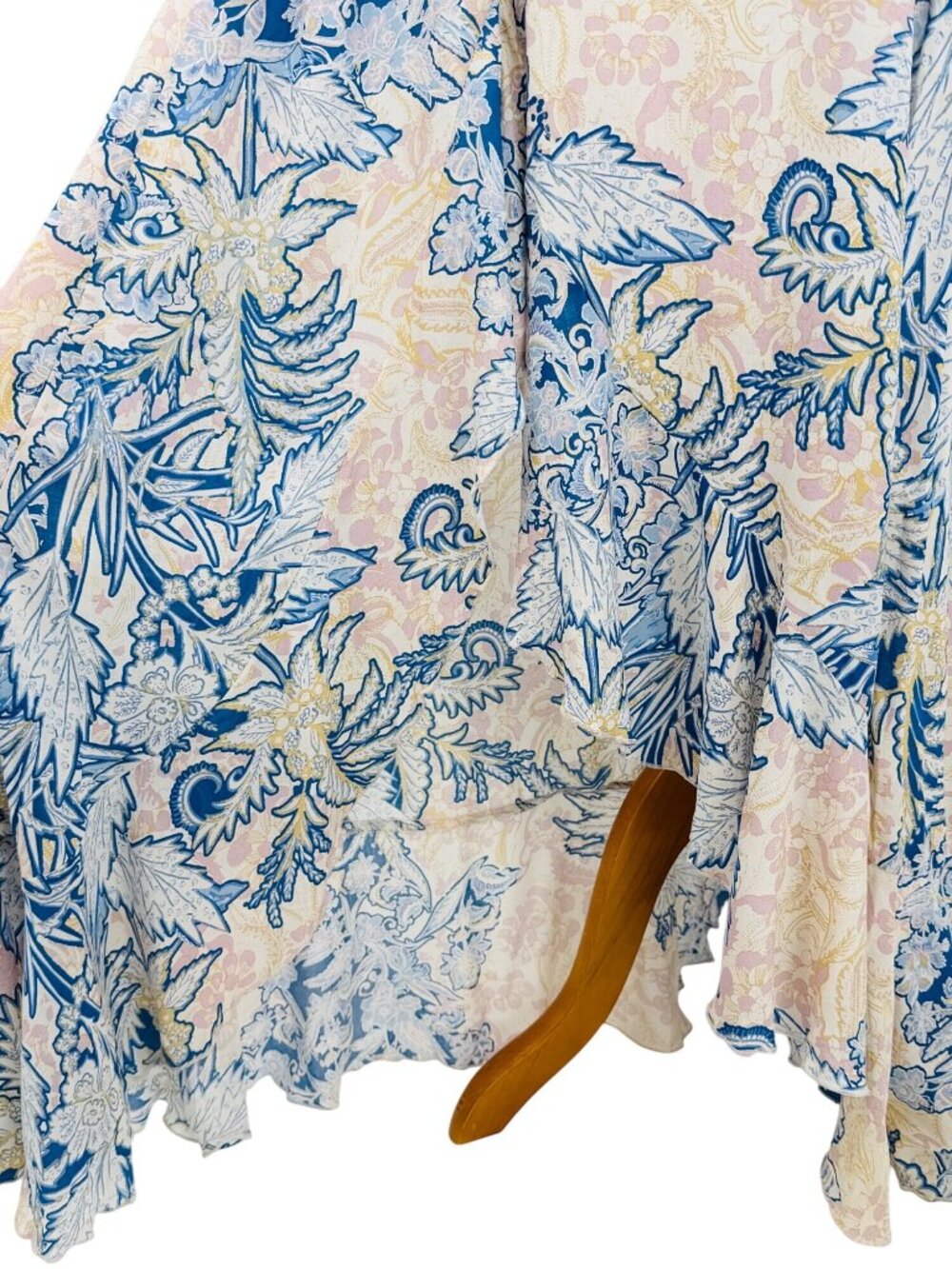 NWT Free People Blue Cream Floral Print Maxi Slip Dress L | Coastal Cowgirl Boho - Picture 5 of 16